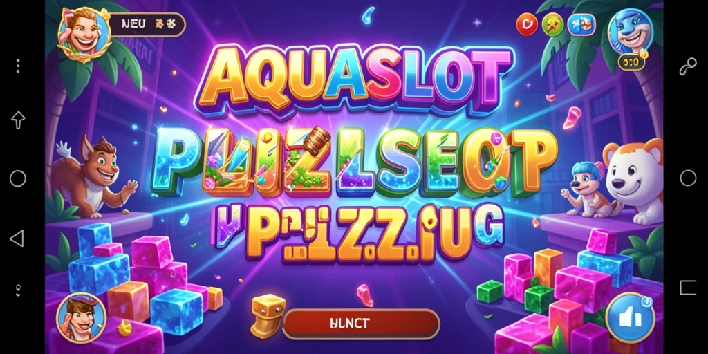 Tampilan gameplay menarik AQUASLOT penuh tantangan puzzle.