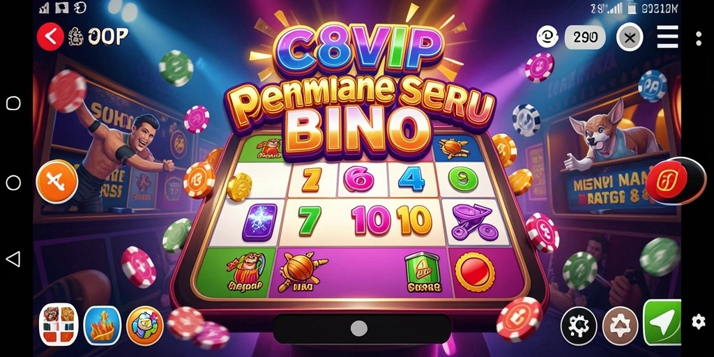 Screenshot gameplay C8VIP menunjukkan keseruan permainan Bingo yang menegangkan.
