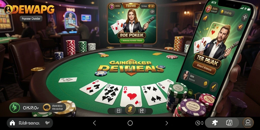 Tampilan menarik dari permainan poker di DEWAPG.