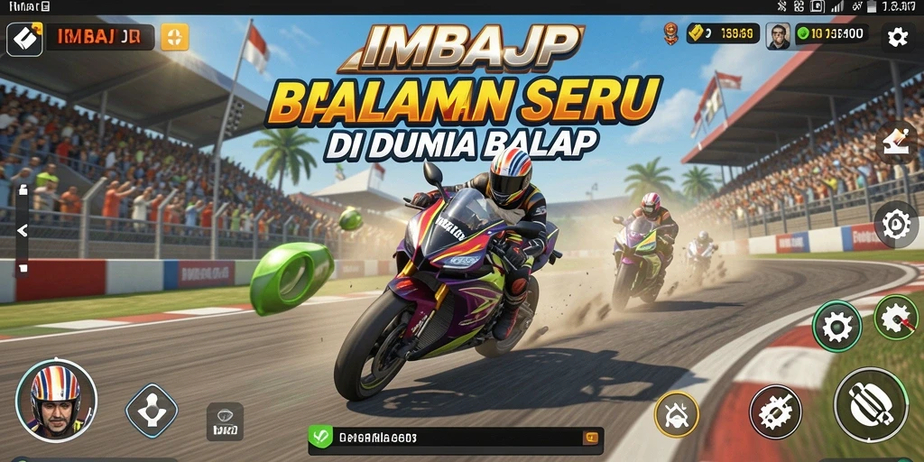 Tangkapan layar IMBAJP menampilkan aksi balapan yang mendebarkan dan grafik yang mengesankan.