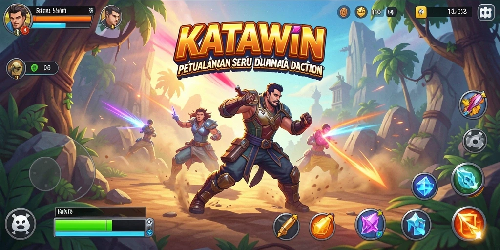 Screenshot KATAWIN menampilkan gameplay aksi yang mendebarkan.