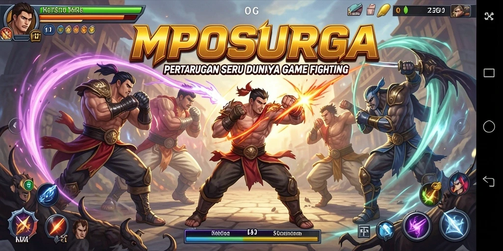 Tampilan gameplay MPOSURGA dengan aksi pertarungan yang seru.