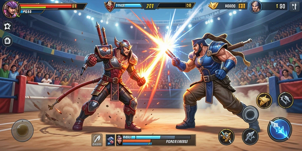 Gameplay PG11 yang mendebarkan dalam pertarungan Fighting.