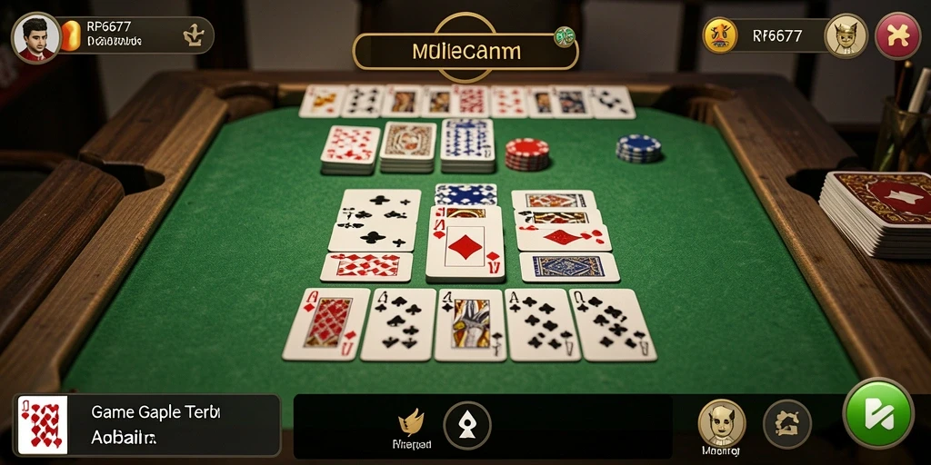 Gameplay seru Gaple di RP6677 dengan grafis menarik.