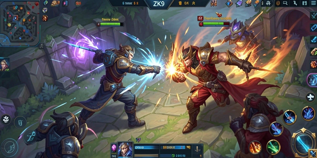 Tampilan gameplay ZK9 yang menarik dengan aksi pertarungan seru.